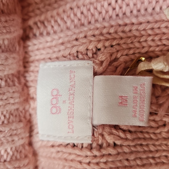 GAP X Loveshack Fancy Light Pink Cable Knit Women's Sweater - Picture 2 of 7